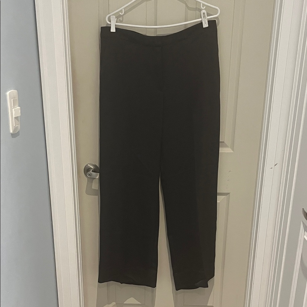 Classic Grey Satin Wide-Leg Women's Pants